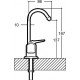 Dimensions du robinet col de cygne Short